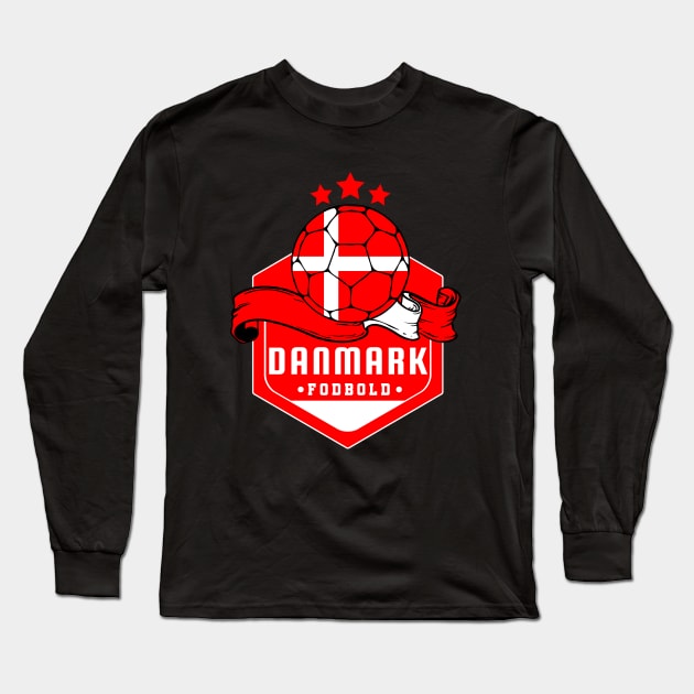 Danmark Football Long Sleeve T-Shirt by footballomatic